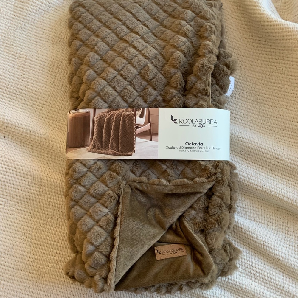 NWT koolaburra faux fur blanket brown